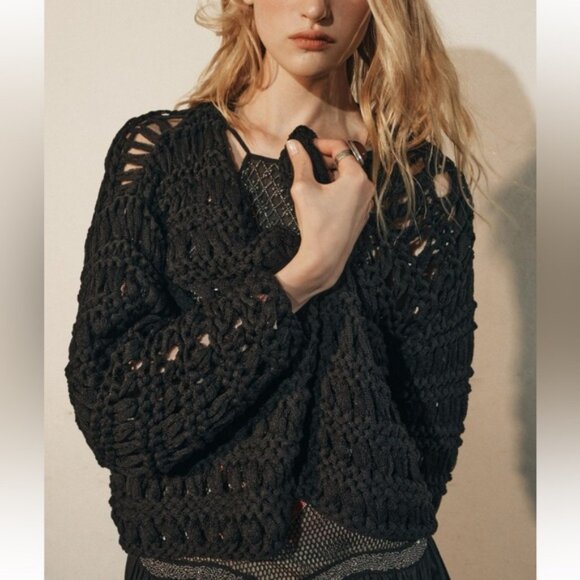 ZARA OPEN KNIT CARDIGAN - Picture 4 of 4